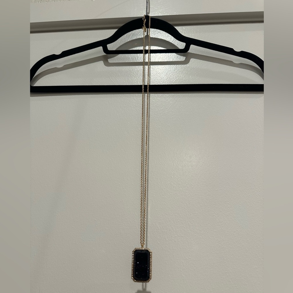 Kate Spade Gold and Navy Blue Pendant Necklace
